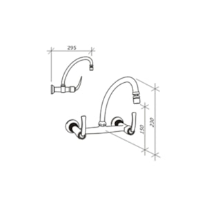 Misturador de Cozinha Parede Pratika 1258 Fabrimar