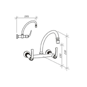 Misturador de Cozinha Parede Pratika 1258 Fabrimar