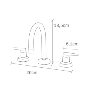 Misturador de Lavatório Mesa Exacta 1876 Fabrimar