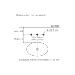Misturador de Lavatório Mesa Jolie Cromado com Dourado 1875 Fabrimar
