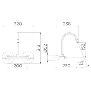 Misturador Docol para Cozinha de Parede Gali 801206 