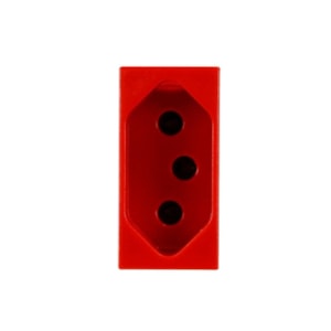 Módulo Tomada 2 Polos + Terra 20A Vermelho Pial Plus Legrand 615079
