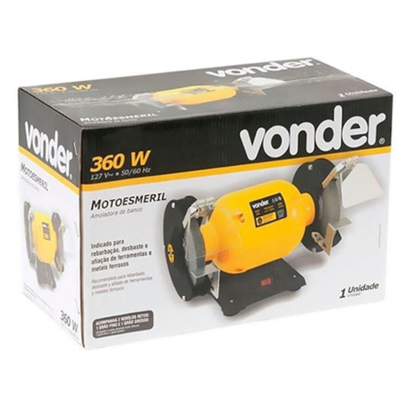 Moto Esmeril 6 Pol. 360W 127V Vonder TEM NA TRENA