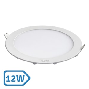 Painel Plafon Led 12W Embutir Redondo Branco 6500K Avant