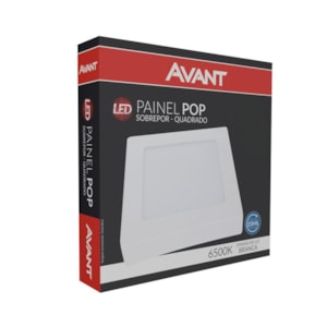 Painel Plafon Led 12W Sobrepor Quadrado Branco 6500K Avant
