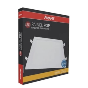 Painel Plafon Led 18W Embutir Quadrado Amarelo 3000K Avant