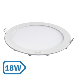 Painel Plafon Led 18W Embutir Redondo Branco 6500K Avant
