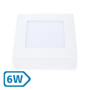 Painel Plafon Led 6W Sobrepor Quadrado Branco 6500K Avant