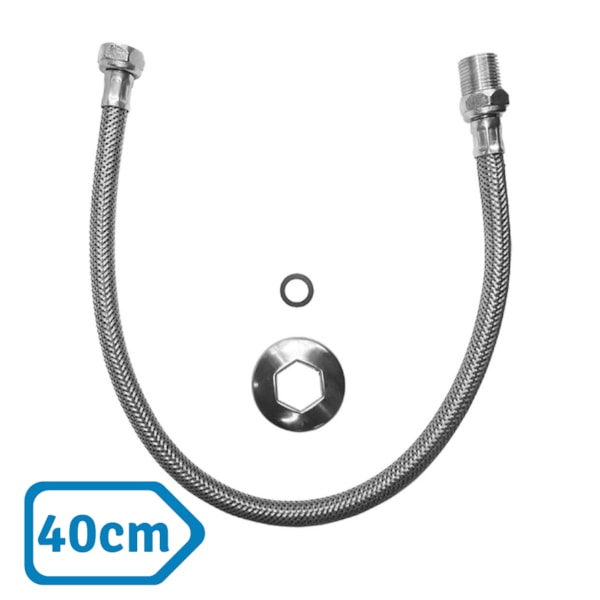 Rabicho Flexível Trançado Inox Cromado 1/2X40cm VLL448IWG Esteves