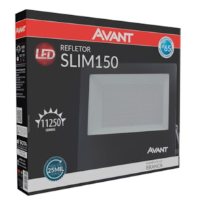 Refletor de Led Branco 6500K IP65 150W Bivolt Slim Avant