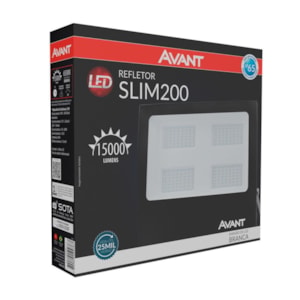 Refletor de Led Branco 6500K IP65 200W Bivolt Slim Avant