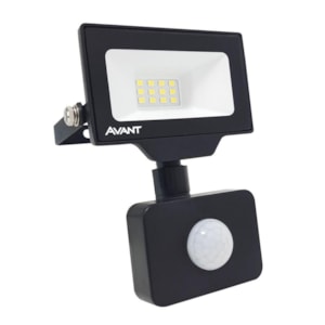Refletor Led Sensor de Presença 10w 6500k Preto Avant