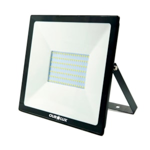 Refletor Led Slim 100w 6500k Bivolt Preto Ourolux