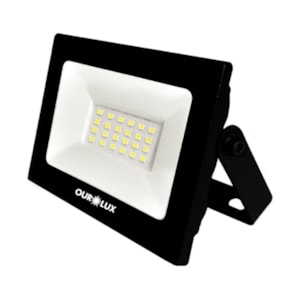 Refletor Led Slim 20w Bivolt Preto 6500k Ourolux