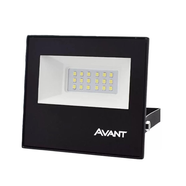 Refletor Led Slim 20w Preto 6500k Avant