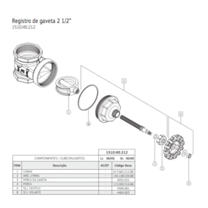 Registro de Gaveta Bruto 1510 2.1/2'' Deca Predial e Residencial