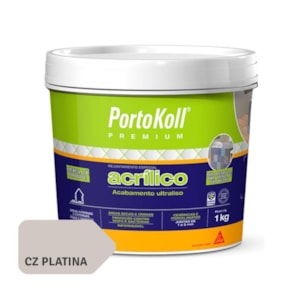 Rejunte Acrílico Portokoll Cinza Platina 1Kg