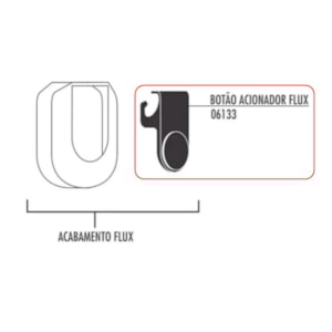 Reparo Botão Acionador para Descarga Flux Preto 6133 Fabrimar