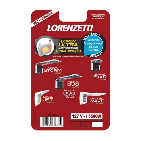 Resistência Acqua Ultra 127V 5500W 3065 Lorenzetti