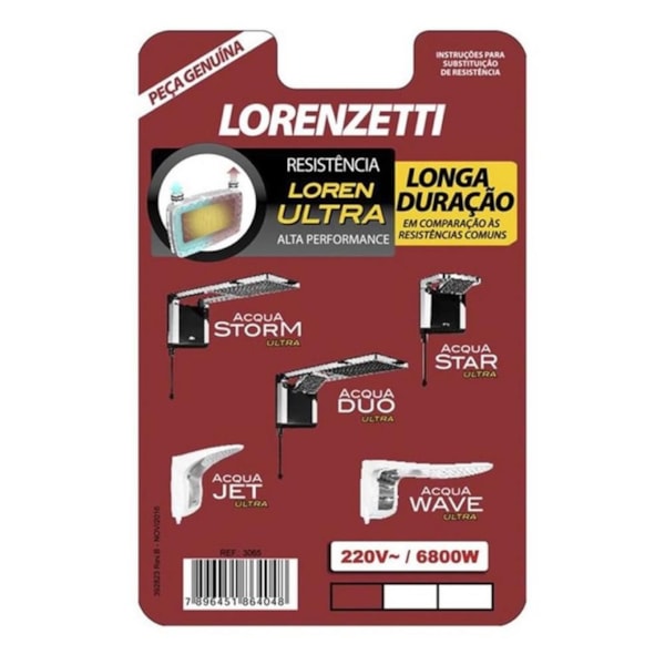Resistência Acqua Ultra 220V 6800W 3065-A Lorenzetti