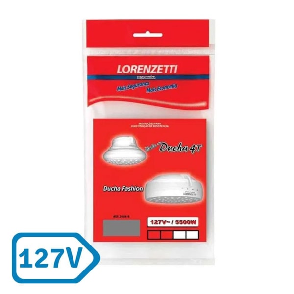 Resistência Bella Ducha 4T / Fashion 127V 5500W 3056-B Lorenzetti