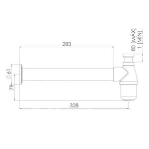 Sifão de Lavatório Regulável 1X1.1/2 Tubo Saída 30cm Cromado VSM080CWG Esteves