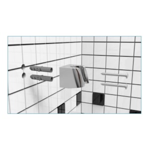 Suporte Quadrado para Ducha Higiênica Blukit ABS Branco 0104