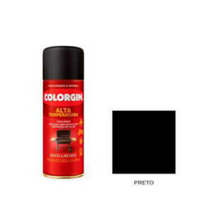 Tinta Spray Alta Temperatura Preto 350ML Colorgin