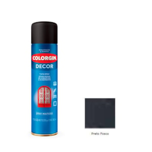 Tinta Spray Decor Preto Fosco 360ML Colorgin