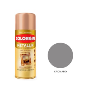 Tinta Spray Metallik Cromado 350ML Colorgin