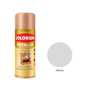 Tinta Spray Metallik Prata 350ML Colorgin