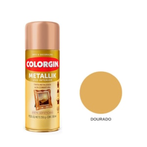 Tinta Spray Mettalik Dourado 350ML Colorgin