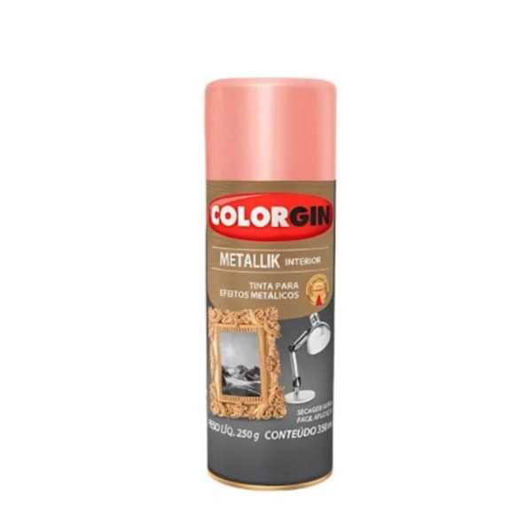 Tinta Spray Mettalik Rose Gold 350ML Colorgin