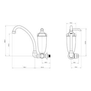 Torneira com Filtro Lorenzetti  Acqua Bella de Parede Branca