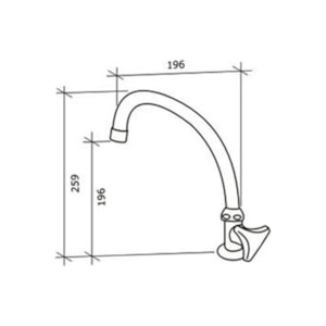 Torneira de Cozinha Mesa Tubo Móvel Aquarius 1198 Fabrimar