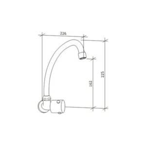 Torneira de Cozinha Parede Tubo Móvel Ascot 1169 Fabrimar