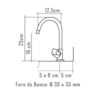 Torneira de Lavatório Mesa Tubo Fixo Aquarius 1192 Fabrimar