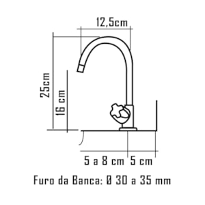 Torneira de Lavatório Mesa Tubo Fixo Ascot 1192 Fabrimar