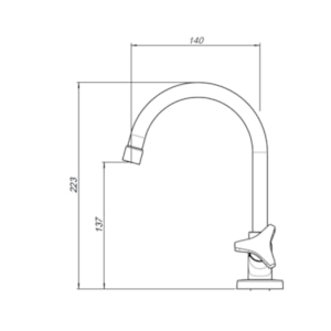 Torneira de Lavatório Mesa Tubo Fixo Nova Gyro 1192 Fabrimar