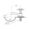 Torneira de Lavatório para Mesa Gyro 1193 Fabrimar