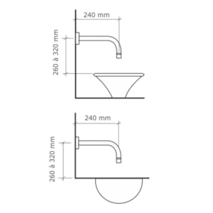 Torneira de Lavatório Parede Loft 1199 Fabrimar
