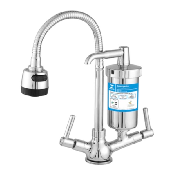 Torneira de Mesa Bica Alta Cromada Gourmet Soft C62 Leão