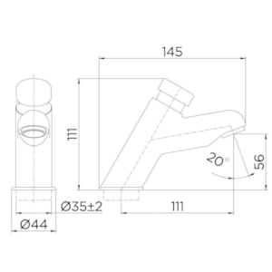 Torneira Docol para Banheiro de Mesa Pressmatic 110 Compact