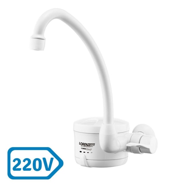 Torneira Elétrica de Parede Loren Easy Lorenzetti Branca 220V 5500W