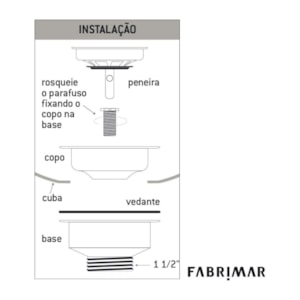 Válvula de Escoamento Cozinha 4.1/2'' 06974 Fabrimar
