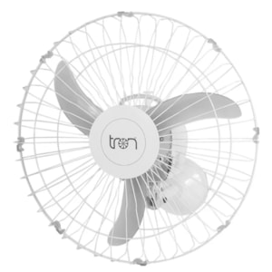 Ventilador de Parede Oscilante 50cm 140W Grade Aço Branco Bivolt Tron